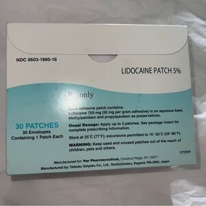 Lidocaine Patch 5% by Par Pharmaceutical